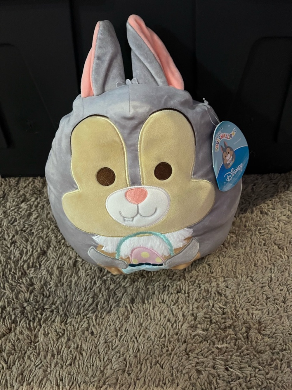 Squishmallows Gray Pink Yellow Bunny Plush